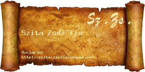Szita Zsófia névjegykártya