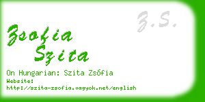 zsofia szita business card